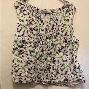 Talbots Purple Ruched Sleeveless Blouse